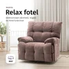 Elektromos relax fotelágy ringató, forgatható barna bársony szövet (JN-D8108A30) thumbnail