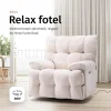 Elektromos relax fotelágy ringató, forgatható bézs bársony szövet (JN-D8108A30) thumbnail