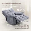 Elektromos relax fotelágy ringató, forgatható szürke bársony szövet (JN-D8108A30) thumbnail