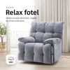 Elektromos relax fotelágy ringató, forgatható szürke bársony szövet (JN-D8108A30) thumbnail