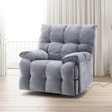 Elektromos relax fotelágy ringató, forgatható szürke bársony szövet (JN-D8108A30)