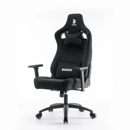 WARRIOR gamer szék, forgószék fekete - bársony szövet (PREMIUM-B08) - 6