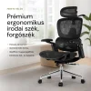 Prémium ergonomikus irodai szék, forgószék, fekete hálós (E05)  thumbnail