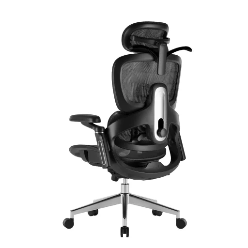 Prémium ergonomikus irodai szék, forgószék, fekete hálós (E05)  - 9