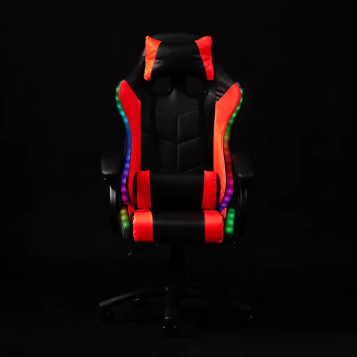 Gamer szék fekete - piros Combat RGB LED - 4