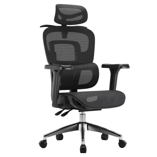 Ergonomikus irodai szék, forgószék, fekete hálós (E15 BLACK) - 17