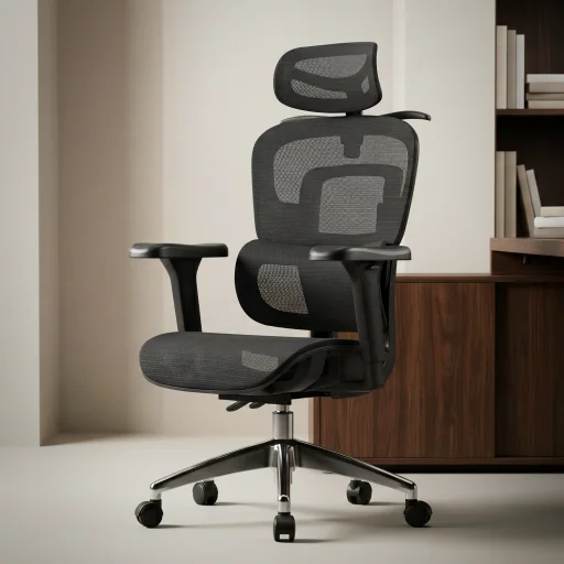 Ergonomikus irodai szék, forgószék, fekete hálós (E15 BLACK) - 1