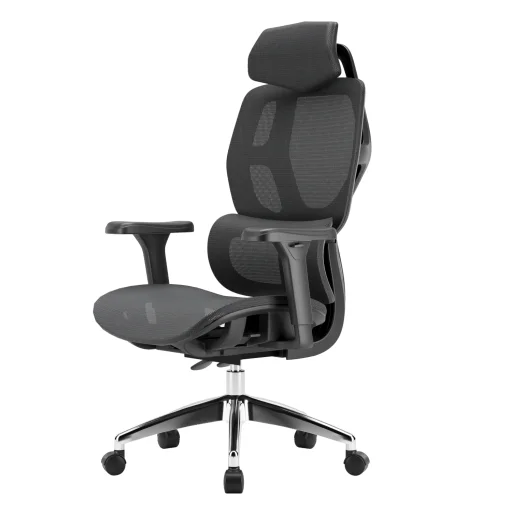 Ergonomikus irodai szék, forgószék, fekete hálós (E13 BLACK) - 18