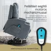 Felállást segítő relax elektromos fotelágy motoros mechanizmus szövet sötétszürke, pohártartóval thumbnail