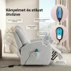 Felállást segítő relax elektromos fotelágy motoros mechanizmus szövet bézs, pohártartóval, masszázzsal, fűtéssel thumbnail