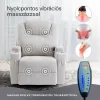 Felállást segítő relax elektromos fotelágy motoros mechanizmus szövet bézs, pohártartóval, masszázzsal, fűtéssel thumbnail