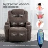Felállást segítő relax elektromos fotelágy motoros mechanizmus szövet sötétbarna, pohártartóval, masszázzsal, fűtéssel thumbnail