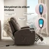 Felállást segítő relax elektromos fotelágy motoros mechanizmus szövet sötétbarna, pohártartóval, masszázzsal, fűtéssel thumbnail