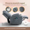 Felállást segítő relax elektromos fotelágy motoros mechanizmus szövet sötétszürke, pohártartóval, masszázzsal, fűtéssel thumbnail