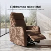 Elektromos relax fotel görgős masszázzsal barna, magyar nyelvű távirányító szövet thumbnail