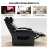 Luxus elektromos relax fotel, lábtartóval, pohártartóval, világítással AirLeather fekete thumbnail