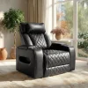 Luxus elektromos relax fotel, lábtartóval, pohártartóval, világítással AirLeather fekete thumbnail