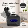 Luxus elektromos relax fotel, lábtartóval, pohártartóval, világítással AirLeather fekete thumbnail
