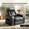 Luxus elektromos relax fotel, lábtartóval, pohártartóval, világítással AirLeather fekete thumbnail