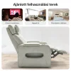 Luxus elektromos relax fotel, lábtartóval, pohártartóval, világítással AirLeather bézs thumbnail