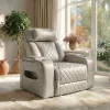 Luxus elektromos relax fotel, lábtartóval, pohártartóval, világítással AirLeather bézs thumbnail