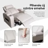 Luxus elektromos relax fotel, lábtartóval, pohártartóval, világítással AirLeather bézs thumbnail