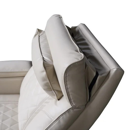 Luxus elektromos relax fotel, lábtartóval, pohártartóval, világítással AirLeather bézs - 10