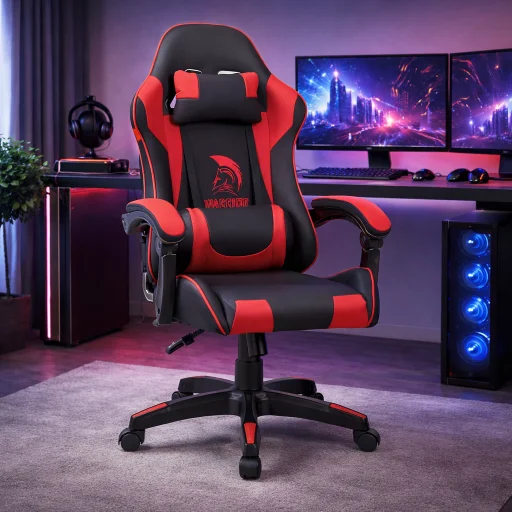 Szövet Gamer szék Warrior Basic 1-F piros-fekete - 1