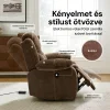 Elektromosan dönthető relax fekvőfotel, zsenília szövet (barna) thumbnail
