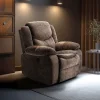 Elektromosan dönthető relax fekvőfotel, zsenília szövet (barna) thumbnail