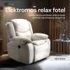 Elektromosan dönthető relax fekvőfotel, zsenília szövet (bézs)  thumbnail