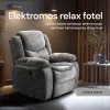 Elektromosan dönthető relax fekvőfotel, zsenília szövet (szürke)  thumbnail