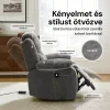 Elektromosan dönthető relax fekvőfotel, zsenília szövet (szürke)  thumbnail