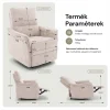 Elektromos, dönthető relax fekvőfotel, zsenília szövet (bézs)  thumbnail