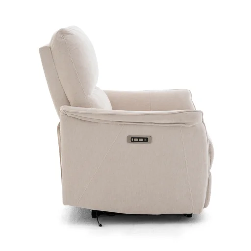 Elektromos, dönthető relax fekvőfotel, zsenília szövet (bézs)  - 14
