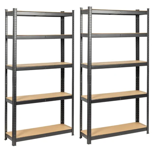 2db Salgó polc, 5 szintes 180x90x30cm, fekete(2x4401) - 1