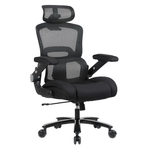 Extra méretű irodai szék, hálós forgószék, fekete (NBT-3013-02) - 1