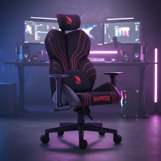Warrior gamer szövet szék fekete-piros (MC196-3-1) - 1