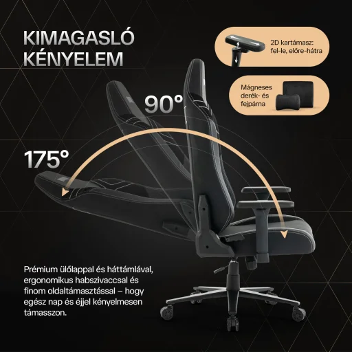 Gamer szék fekete-fehér WARRIOR (RL-552) - 4