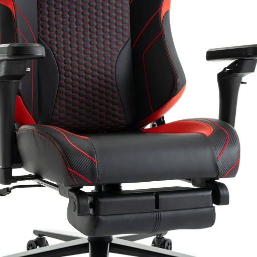 Gamer szék fekete-piros, lábtartóval Warrior (RL-511O) - 13