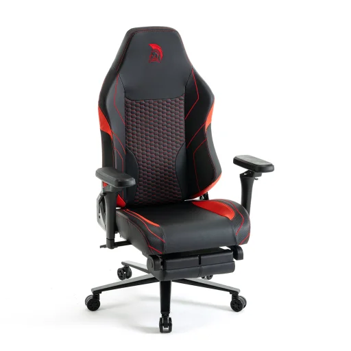 Gamer szék fekete-piros, lábtartóval Warrior (RL-511O) - 9