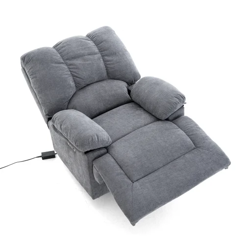 Elektromos relax fekvőfotel szürke zsenília szövet (JN-D8118A30)  - 3