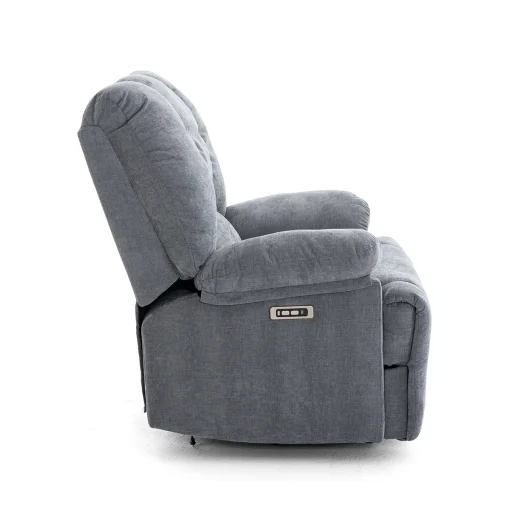 Elektromos relax fekvőfotel szürke zsenília szövet (JN-D8118A30)  - 5