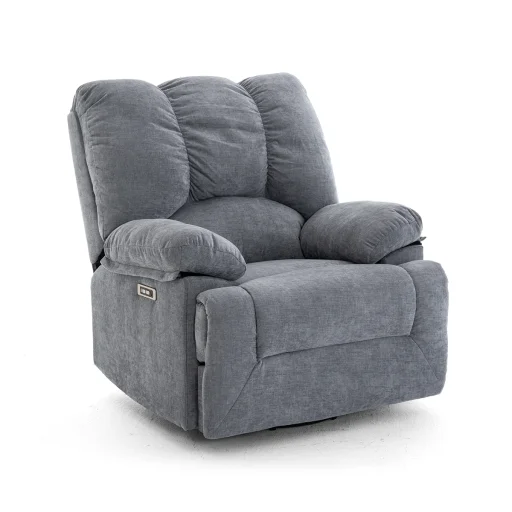 Elektromos relax fekvőfotel szürke zsenília szövet (JN-D8118A30)  - 1