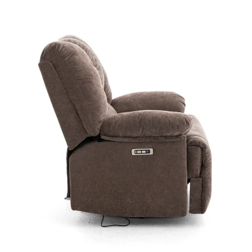 Elektromos relax fekvőfotel barna zsenília szövet (JN-D8118A30)  - 2