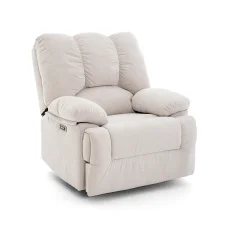 Elektromos relax fekvőfotel bézs zsenília szövet (JN-D8118A30) 