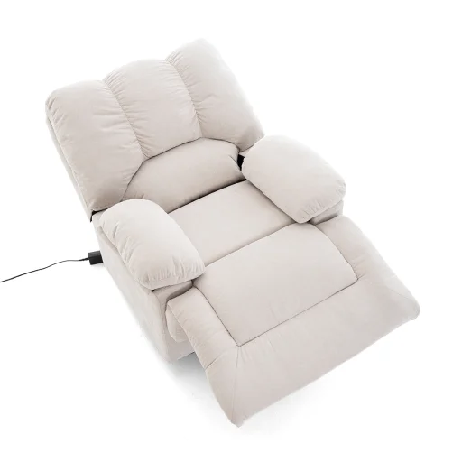 Elektromos relax fekvőfotel bézs zsenília szövet (JN-D8118A30)  - 3