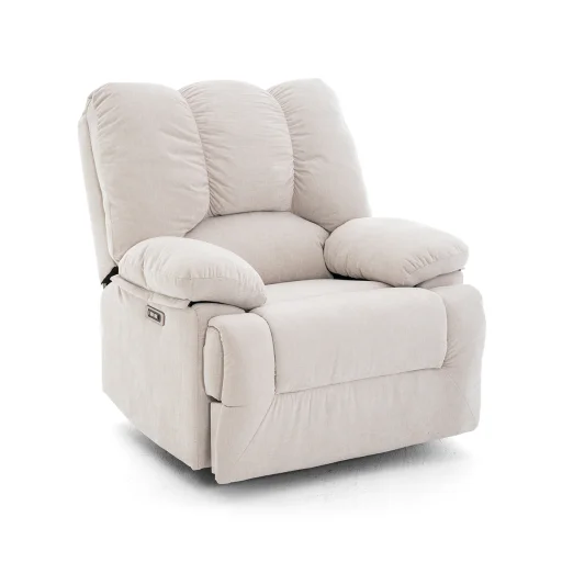 Elektromos relax fekvőfotel bézs zsenília szövet (JN-D8118A30)  - 1