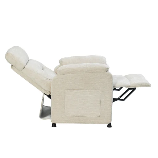 Elektromos, dönthető relax fekvőfotel, bézs szövet - 5