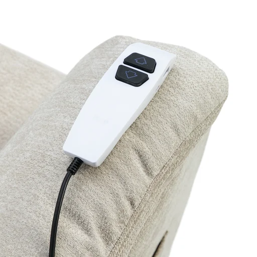 Elektromos, dönthető relax fekvőfotel, bézs szövet - 7